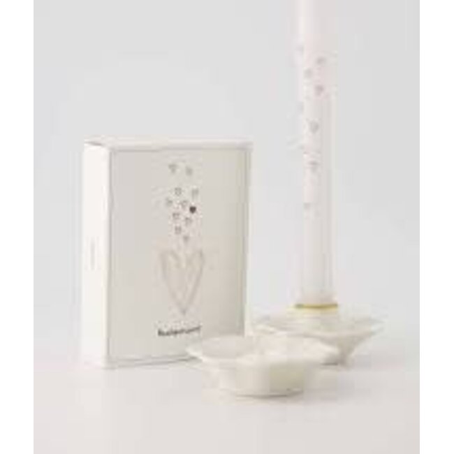 Zusss Zusss waxinelichthouder keramiek schulp wit