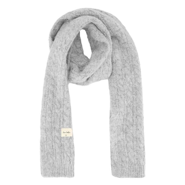 Zusss Zusss sjaal met kabel lichtgrijs