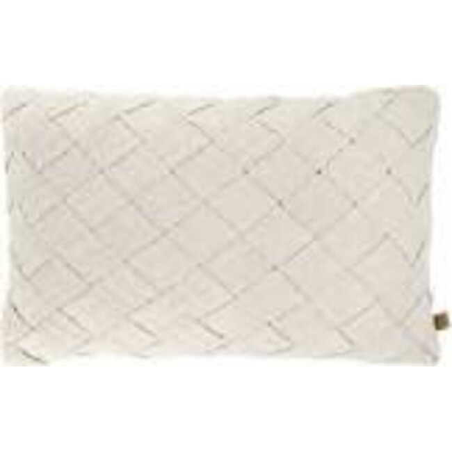 Zusss Zusss gevlochten kussen 60x40 peper en zout