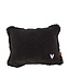 Zusss Zusss kussen velvet zilver hartje 35x25cm antracietgrijs