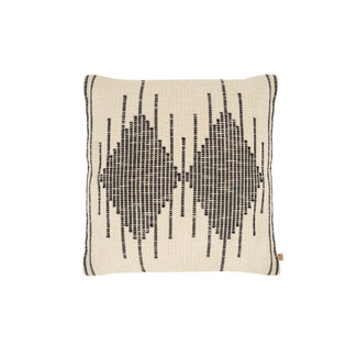 Zusss Zusss grof geweven kussen 60x60 antraciet/off white