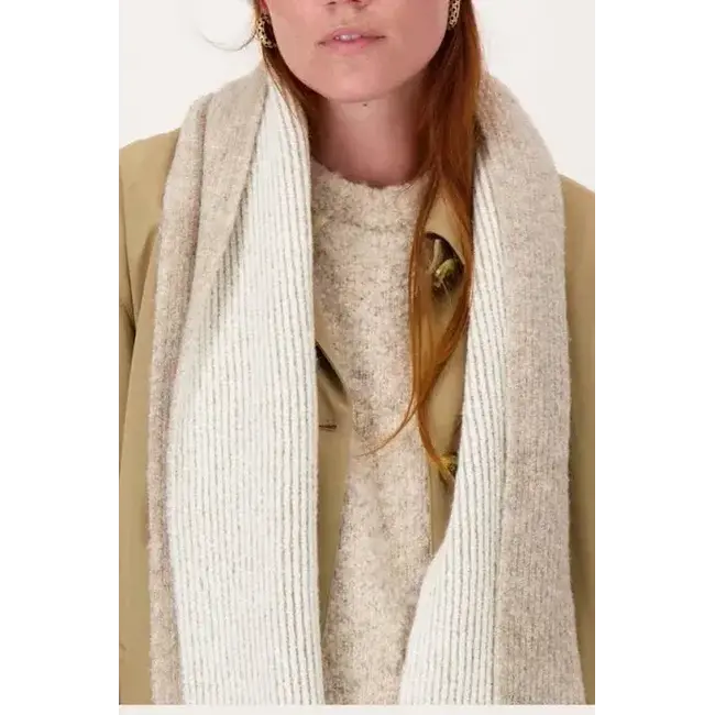 Zusss Zusss gebreide rib sjaal taupe