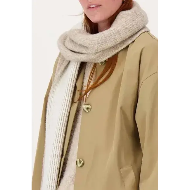 Zusss Zusss gebreide rib sjaal taupe