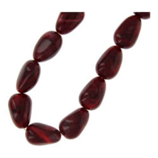 Fushi Fushi ketting acryl ovaal bonk bordeaux
