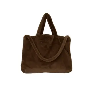 Zusss Zusss shopper faux fur chocoladebruin