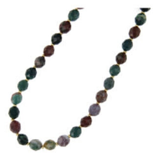 Fushi Fushi ketting halfedelsteen 8x10mm Indian Agate Facet