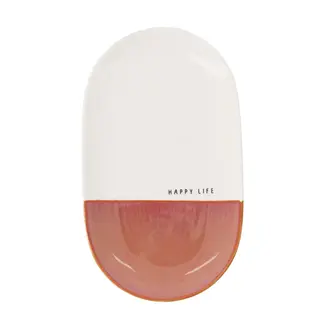 Zusss Zusss Serveerschaal happy life wit/burgundy