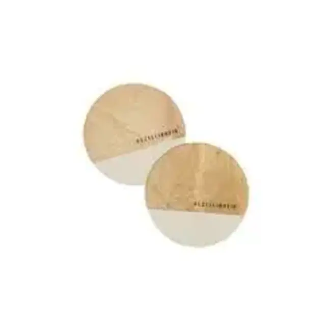 Zusss Zusss set van 2 onderzetters hout gezelligheid zand/naturel