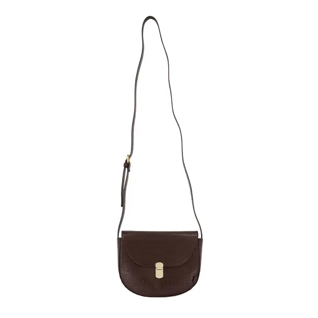 Zusss Zusss schoudertasje met gouden sluiting croco