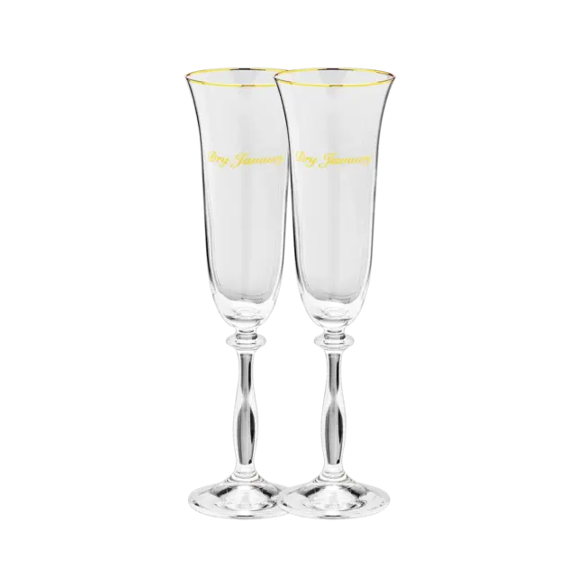 Anna + Nina Anna+Nina dry january champagne flute set of 2