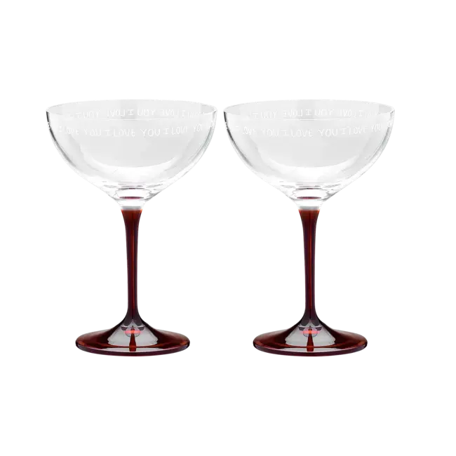 Anna + Nina ANNA+NINA - I LOVE YOU CHAMPAGNE GLASS - SET OF 2