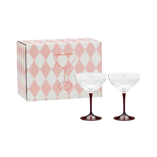 Anna + Nina ANNA+NINA - I LOVE YOU CHAMPAGNE GLASS - SET OF 2