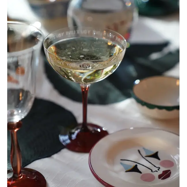 Anna + Nina Anna+ Nina i love you champagne glass set of 2