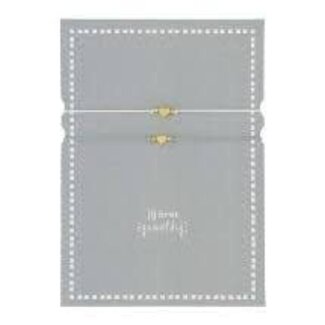 Zusss Ansichtkaart vriendschapsarmbandjes wit/goud/grijsblauw