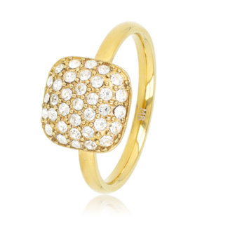 My bendel MB3704 - My Bendel - Gouden ring met zirkonia steentjes