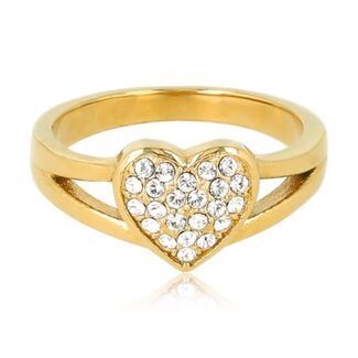 My bendel MB3706 - My Bendel - Gouden ring met zirkonia hart