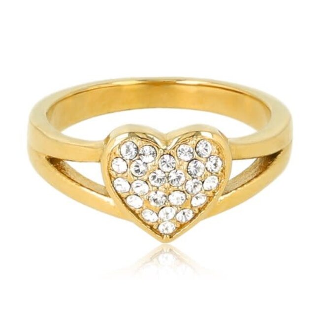 My bendel MB3706 - My Bendel - Gouden ring met zirkonia hart