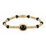 My bendel MB3528 - My Bendel - Gouden armband met Onyx kralen