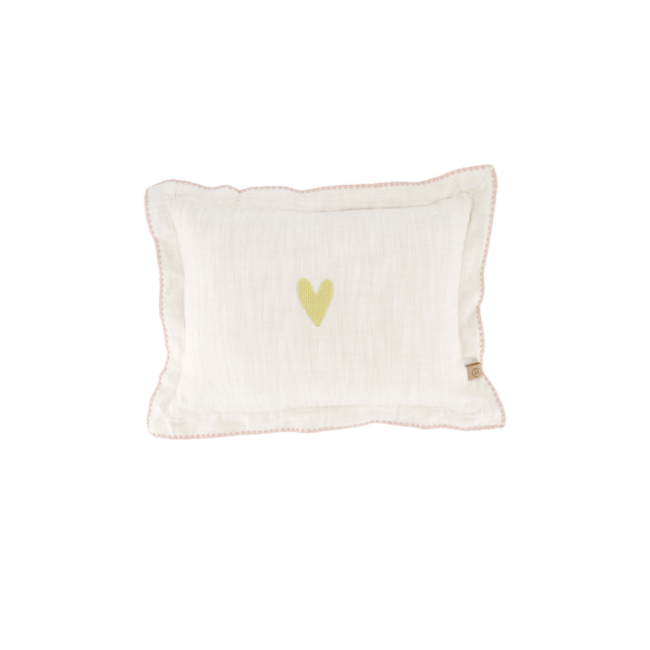 Zusss Kussen Hartje Rand Gestikt 35 x 25 cm