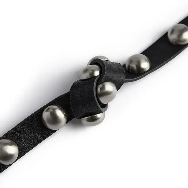 Depeche DEPECHE - LEATHER BELT WITH STUDS - BLACK
