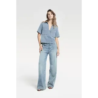 Homage HOMAGE - JAMES STRIPED WIDE LEG JEANS -  STRIPY BLUE