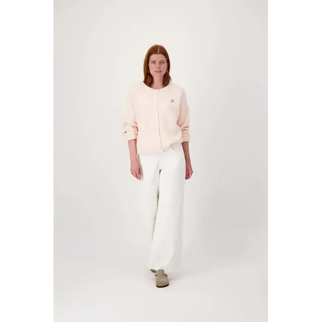 Zusss ZUSSS - BASIC VESTJE LANGE MOUW MET BROCHE - LIGHT PINK