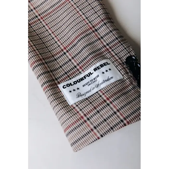 Colourful Rebel COLOURFUL REBEL - PARIS CHECK PATCH BLAZER - MEDIUM BROWN