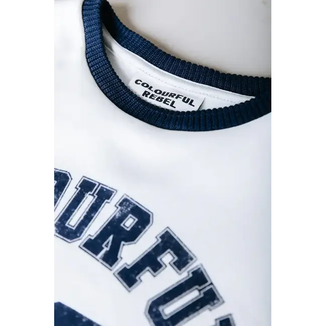 Colourful Rebel COLOURFUL REBEL - CR 33 DROPPED SHOULDER SWEAT - OFF WHITE