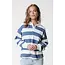 Colourful Rebel COLOURFUL REBEL - SKYLAR STRIPED 33 POLO LONGSLEEVE - MEDIUM BLUE