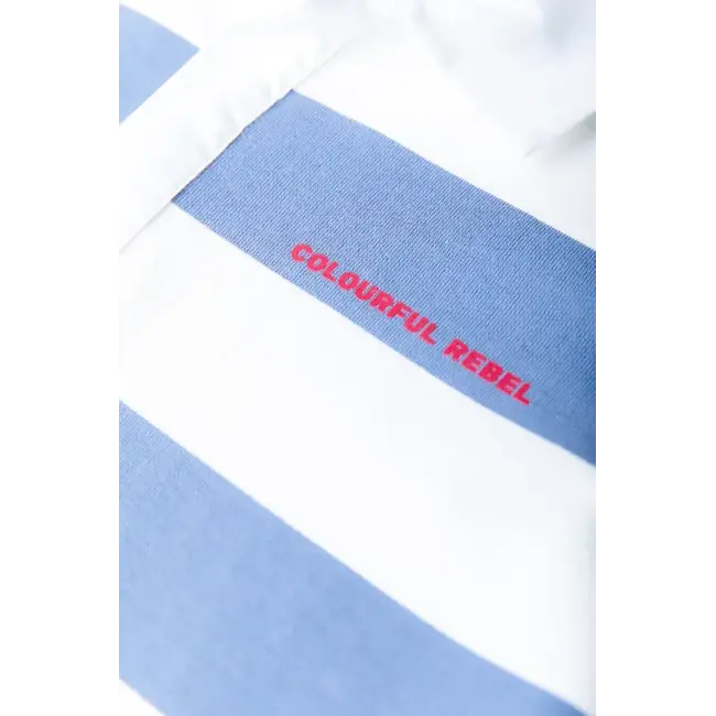 Colourful Rebel COLOURFUL REBEL - SKYLAR STRIPED 33 POLO LONGSLEEVE - MEDIUM BLUE