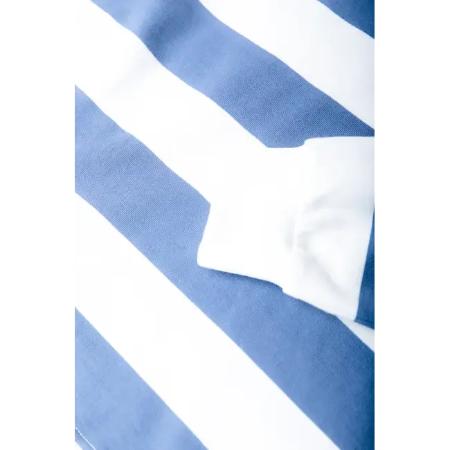 Colourful Rebel COLOURFUL REBEL - SKYLAR STRIPED 33 POLO LONGSLEEVE - MEDIUM BLUE