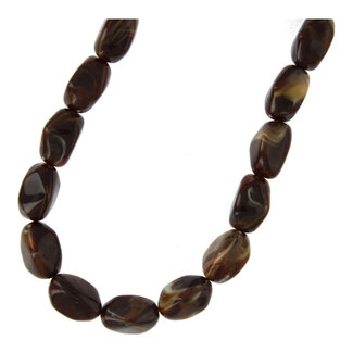 Fushi FUSHI  - KETTING FJ8401 ACRYL OVALE KRALEN - DONKERBRUIN