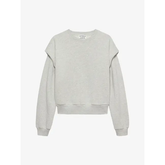 Catwalk Junkie CATWALK JUNKIE - FOLDED SHOULDER SWEATER - LIGHT GREY MELANGE