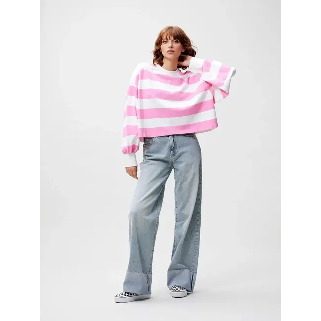 Catwalk Junkie CATWALK JUNKIE - OVERSIZED STRIPED LONG SLEEVE - ROSEBLOOM