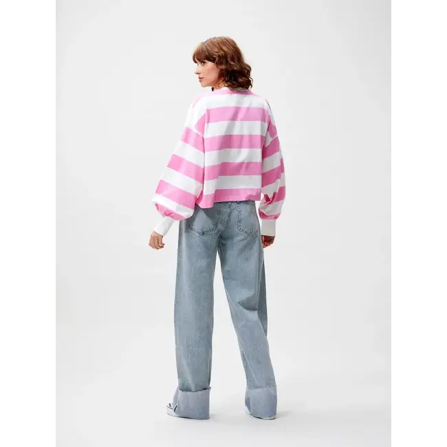 Catwalk Junkie CATWALK JUNKIE - OVERSIZED STRIPED LONG SLEEVE - ROSEBLOOM