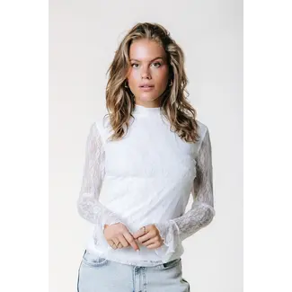 Colourful Rebel COLOURFUL REBEL - NENA LACE TOP - OFF WHITE