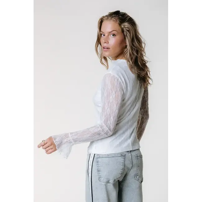 Colourful Rebel COLOURFUL REBEL - NENA LACE TOP - OFF WHITE