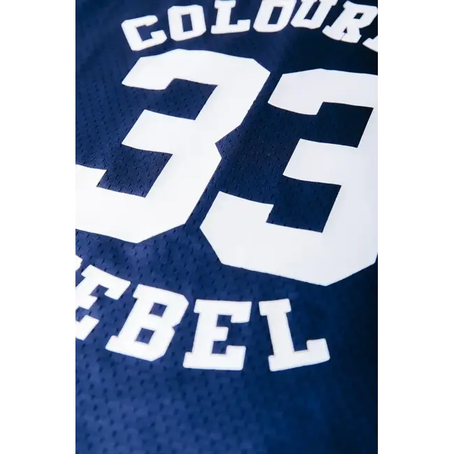 Colourful Rebel COLOURFUL REBEL - TAYLA 33 LACE MESH FOOTBALL TEE - DEEP BLUE