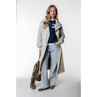 Colourful Rebel COLOURFUL REBEL - KAIA CONTRAST SLEEVE TRENCHCOAT - LIGHT SAND