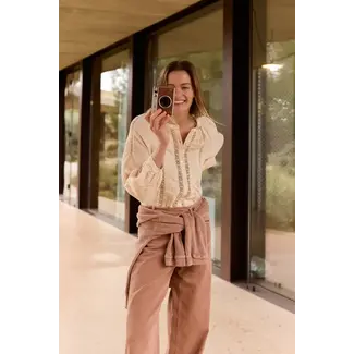 Indi&Cold INDI & COLD - DOUBLE-GAUZE LACE SHIRT - PETAL