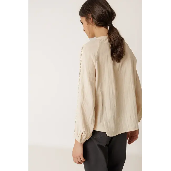 Indi&Cold INDI & COLD - DOUBLE-GAUZE LACE SHIRT - PETAL