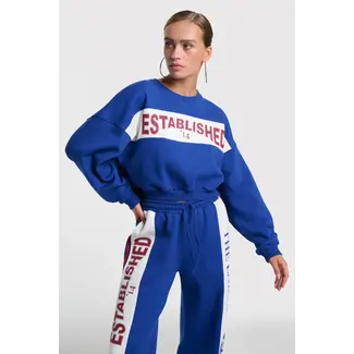 Alix The Label ALIX THE LABEL - LADIES KNITTED LOGO TAPE SWEATER - ROYAL BLUE