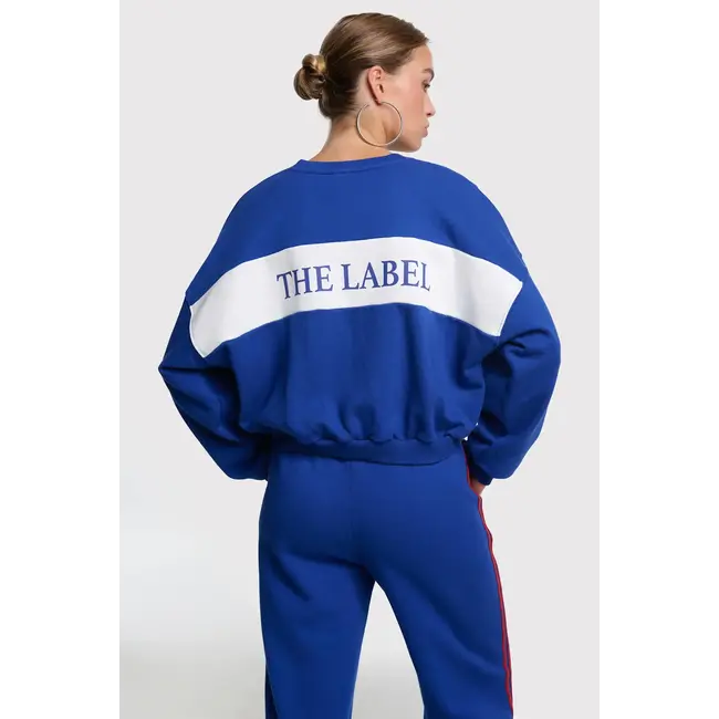 Alix The Label ALIX THE LABEL - LADIES KNITTED LOGO TAPE SWEATER - ROYAL BLUE