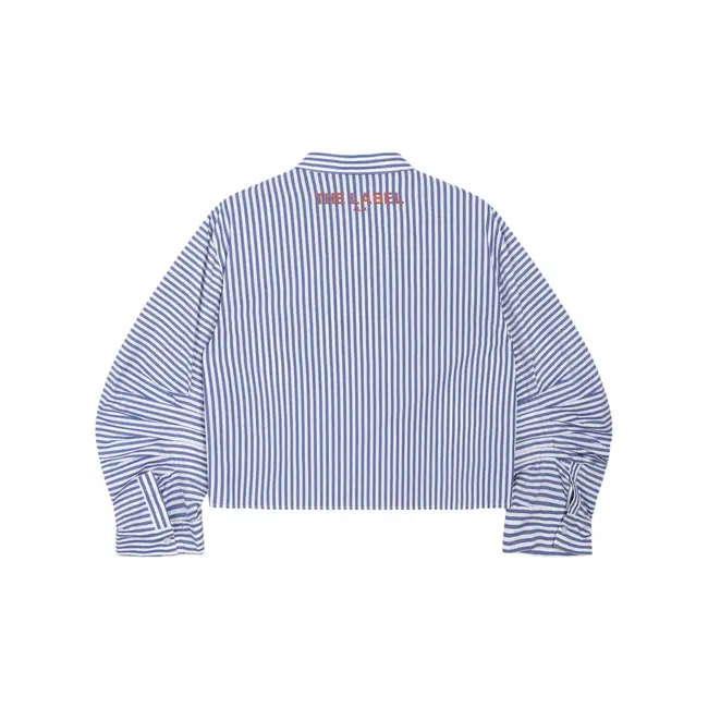 Alix The Label ALIX THE LABEL - LADIES WOVEN FANCY STRIPED BLOUSE - ROYAL BLUE