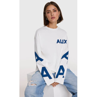 Alix The Label ALIX THE LABEL - LADIES KNITTED PATCH LONGSLEEVE T-SHIRT - SOFT WHITE
