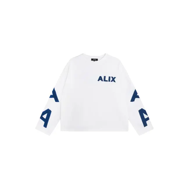 Alix The Label ALIX THE LABEL - LADIES KNITTED PATCH LONGSLEEVE T-SHIRT - SOFT WHITE