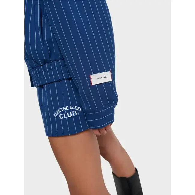 Alix The Label ALIX THE LABEL - LADIES WOVEN CLEAN STRIPED BOMBER - NIGHT BLUE