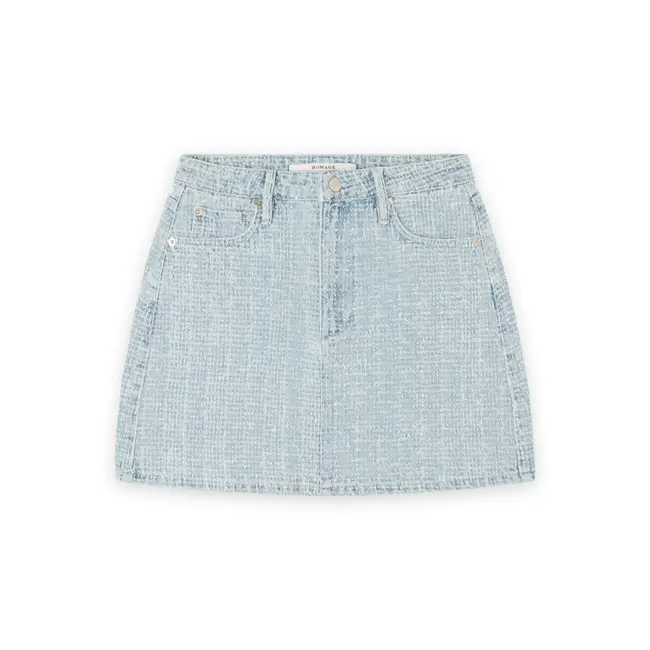Homage HOMAGE - MINI SKIRT WITH ALLOVER DISTRESSED - CLEAR BLUE
