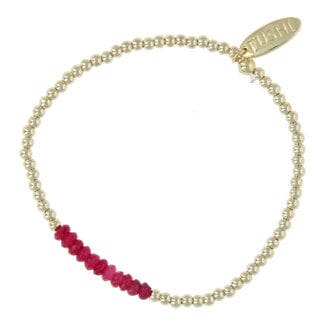 Fushi FUSHI - ARMBAND HALFEDELSTEEN JADE 14KRT - BORDEAUX