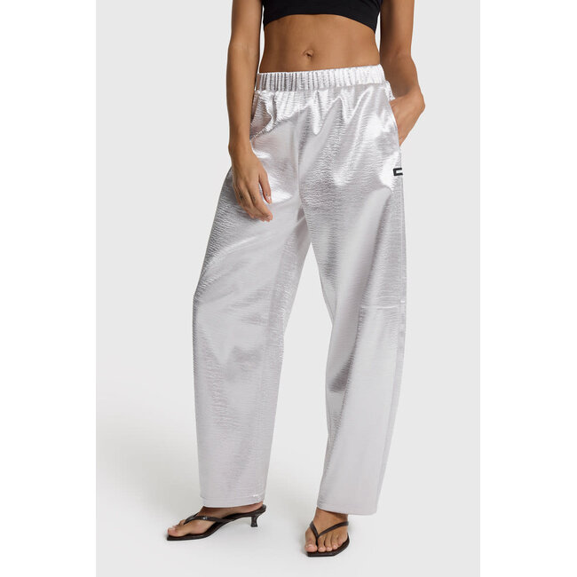 Alix The Label ALIX THE LABEL - LADIES WOVEN SHINY PANTS - SILVER